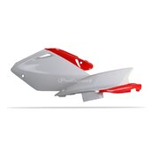 Bočné číslové tabuľky POLISPORT 8601800001 (pár) červeno CR 04/biela