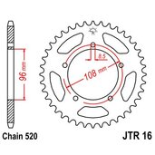Reťazová rozeta JT JTR 16-40 40T, 520
