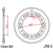Reťazová rozeta JT JTR 3-47 47T, 525