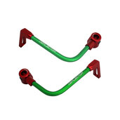 Lever guard ACCOSSATO with green hose and joint right + left , aluminium
