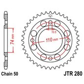 Reťazová rozeta JT JTR 280-33 33T, 530