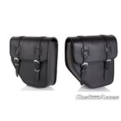 Kožená sedlová brašňa CUSTOMACCES IBIZA API001N čierna Pár