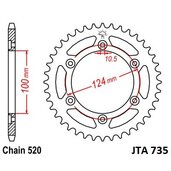 Hliníková reťazová rozeta JT JTA 735-37 37T, 520