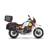 Kompletná sada bočných adventure vakov SHAD TERRA TR40 a hliníkového 55 L vrchného kufru ,vrátane montážnej sady SHAD MOTO GUZZI V85TT