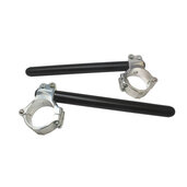 Aluminium-forged clip-ons ACCOSSATO with metal clamp composed of 2 half-rings 10 degrees inclination, black
