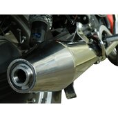 Dual slip-on exhaust GPR VINTACONE GU.53.VIC Brushed Stainless steel including removable db killers, link pipes and catalysts