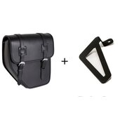 Kožená sedlová brašňa CUSTOMACCES IBIZA APM001N čierna správne, s univerzálnou podporou