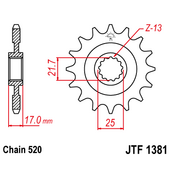 Reťazové koliečko JT JTF 1381-15RB 15T, 520 pogumované