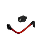 Lever guard ACCOSSATO with red hose and joint right, aluminium