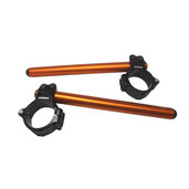 Aluminium-forged clip-ons ACCOSSATO with metal clamp composed of 2 half-rings 10 degrees inclination, orange
