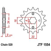 Reťazové koliečko JT JTF 1554-12 12T, 520