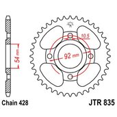 Reťazová rozeta JT JTR 835-46 46T, 428