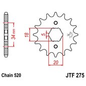 Reťazové koliečko JT JTF 275-15 15T, 520