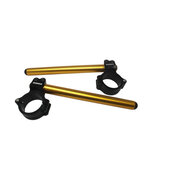 Aluminium-forged clip-ons ACCOSSATO with metal clamp composed of 2 half-rings 10 degrees inclination, gold