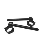 Aluminium-forged clip-ons ACCOSSATO with metal clamp composed of 2 half-rings 10 degrees inclination, black