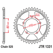 Reťazová rozeta JT JTR 1331-42ZBK 42T, nt((525) čierny zinok