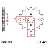 Reťazové koliečko JT JTF 422-13 13T, 520