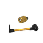 Lever guard ACCOSSATO with gold hose and joint left, aluminium