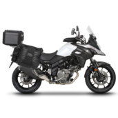 Kompletná sada sedlových brašní SHAD TERRA TR40 adventure a hliníkového kufra SHAD TERRA BLACK 37L vrátane montážnej sady SHAD SUZUKI DL 650 V-Strom