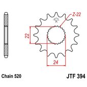 Reťazové koliečko JT JTF 394-15 15T, 520