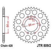 Reťazová rozeta JT JTR 809/2-45 45T, 428