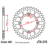 Hliníková reťazová rozeta JT JTA 215-56RED 56T, 420 červená