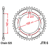 Reťazová rozeta JT JTR 6-41 41T, 525