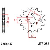 Reťazové koliečko JT JTF 252-15 15T, 420