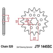 Reťazové koliečko JT JTF 1445-12SC 12T, 520 Samočistiace ľahké