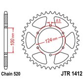 Reťazová rozeta JT JTR 1412-37 37T, 520