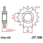 Reťazové koliečko JT JTF 1298-17 17T, 428