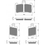 Brzdové obloženie GOLDFREN 298 S33 STREET FRONT (1 set = 2pcs small/large)