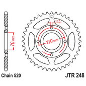 Reťazová rozeta JT JTR 248-44 44T, 520