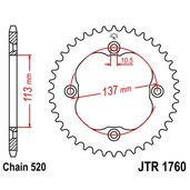 Reťazová rozeta JT JTR 1760-38 38T, 520