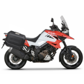 Kompletná sada bočných čiernych hliníkových kufrov SHAD TERRA BLACK , 47/47 litrov bočné kufre, vrátane montážnej sady SHAD SUZUKI DL 1000 V-Strom/ DL 1050 V-Strom