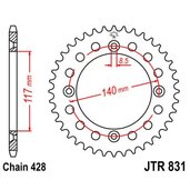 Reťazová rozeta JT JTR 831-48 48T, 428