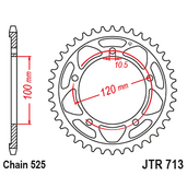 Reťazová rozeta JT JTR 713-42 42T, 525