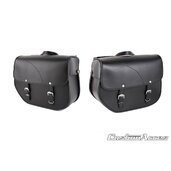 Kožená sedlová brašňa CUSTOMACCES SANT LOUIS APS001N čierna Pár
