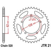 Reťazová rozeta JT JTR 21-40 40T, 520