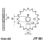 Reťazové koliečko JT JTF 561-15 15T, 420