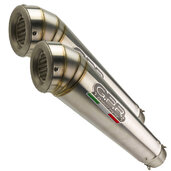 Dual slip-on exhaust GPR POWERCONE EVO HU.26.PCEV Brushed Stainless steel including removable db killers and link pipes