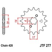 Reťazové koliečko JT JTF 277-13 13T, 428