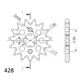 Reťazové koliečko SUPERSPROX CST-1264:14 14T, 428