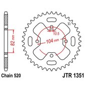 Reťazová rozeta JT JTR 1351-40 40T, 520