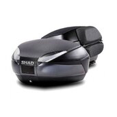Vrchný kufor na motorku SHAD SH48 Tmavo šedá s operadlom, karbónovým poťahom a zámkom PREMIUM SMART