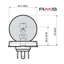 Žiarovka RMS 246510105 12V 45/40W, P45T biela