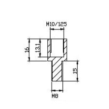Zrkadlový adaptér PUIG ADAPTER REAR MIRROR HI-TECH M10 TO M8 DUCATI 9578N čierna na riadidlá