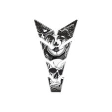 Tank pad PUIG SKULL & POKER 21435N čierna