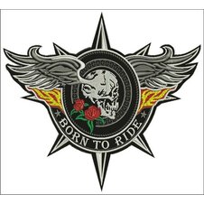 Nášivka BRNTR lebka ruža 22cm