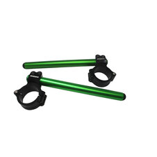 Aluminium-forged clip-ons ACCOSSATO with metal clamp composed of 2 half-rings 10 degrees inclination, green
